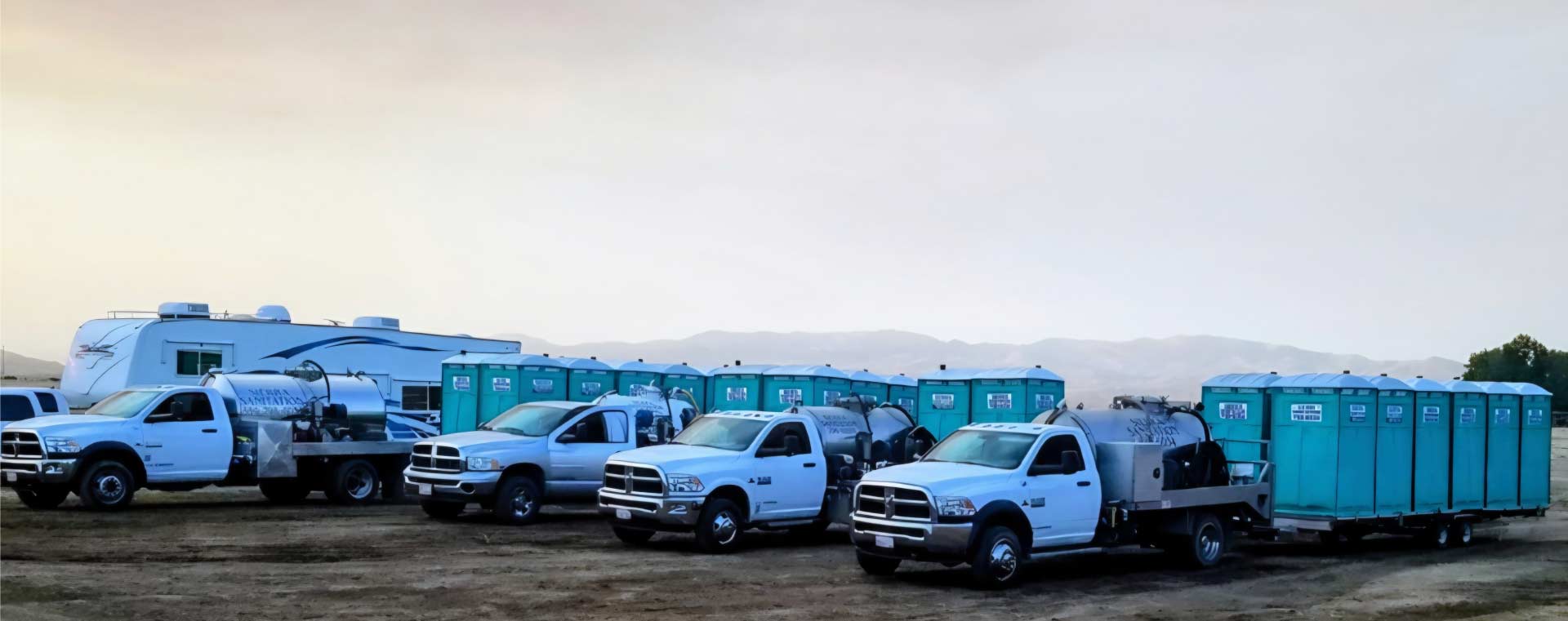 pumping-and-porta-potties trucks, porta potties, and handwash stations in visalia