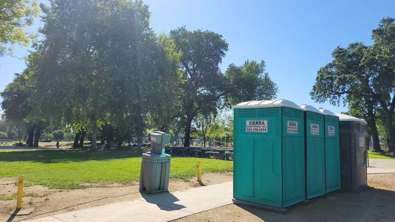 Porta Potty and Handwash Rental Plaza Park, Visalia